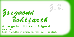 zsigmond wohlfarth business card